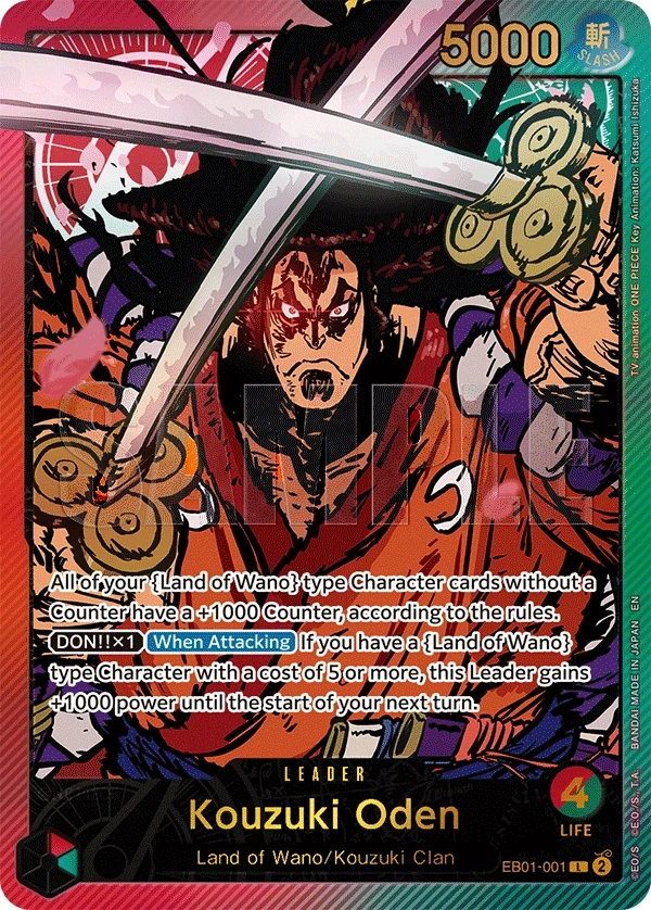 Kouzuki Oden (EB01-001_p2) Alt Art One Piece card