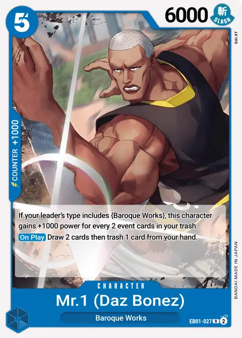 Mr.1(Daz.Bonez) (EB01-027) One Piece card