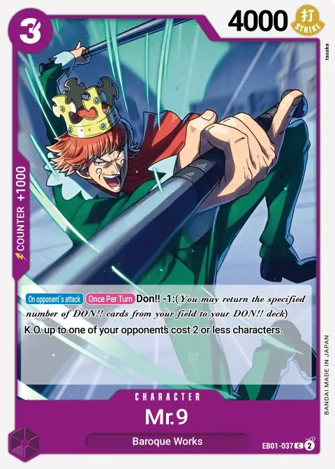 Mr. 9 (EB01-037) One Piece card