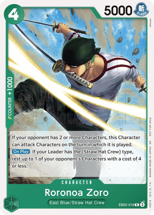 Roronoa Zoro (EB02-019_p1) Alt Art One Piece card