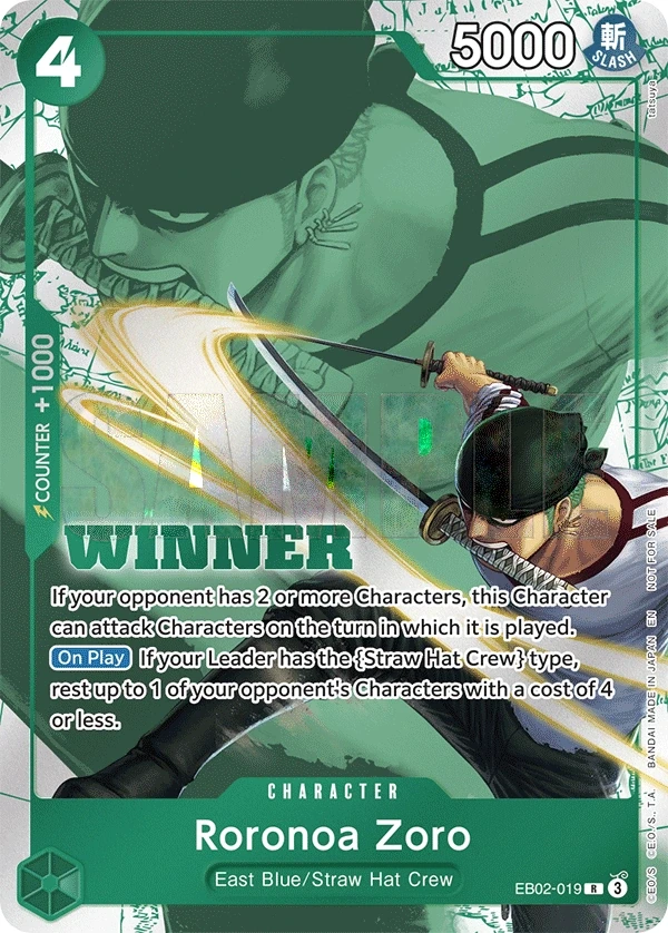 Roronoa Zoro (EB02-019_p2) Alt Art One Piece card