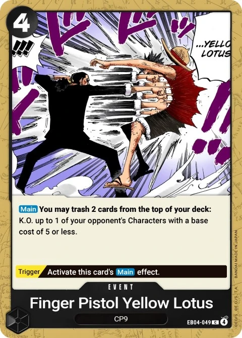 Finger Pistol Yellow Lotus (EB04-049) One Piece card