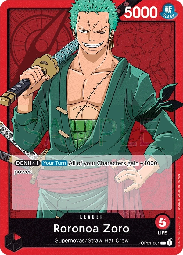 Roronoa Zoro (OP01-001) One Piece card