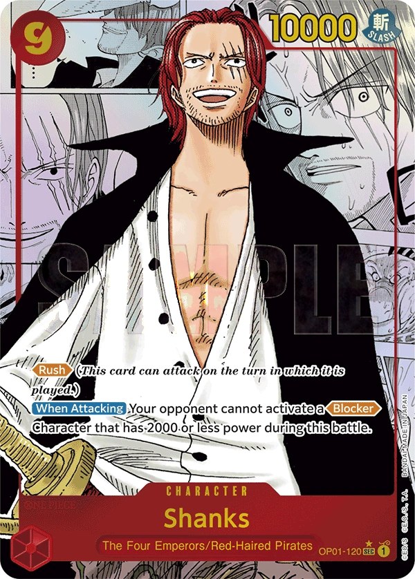 Shanks (OP01-120_r2) Reprint One Piece card