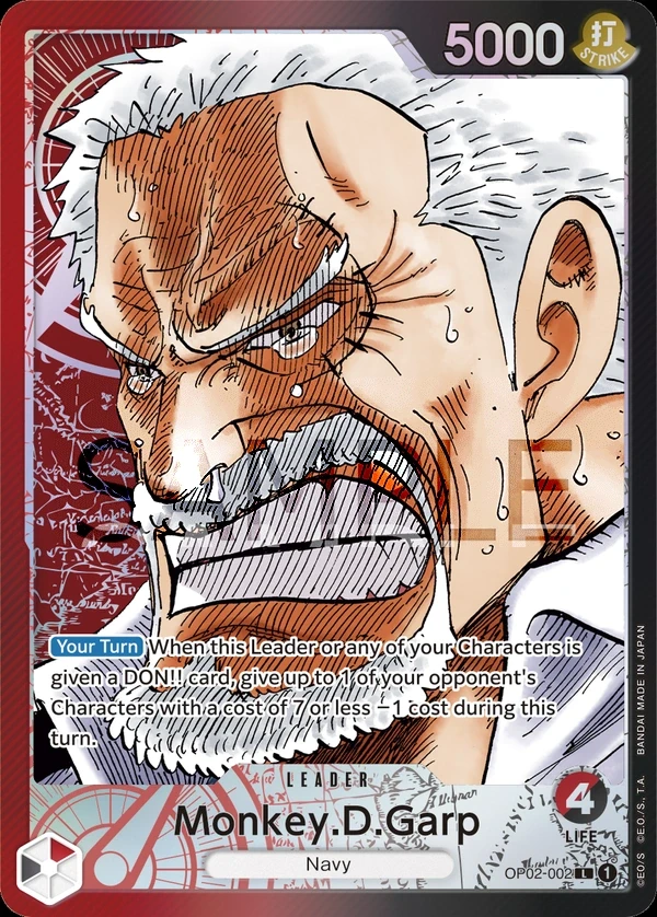 Monkey.D.Garp (OP02-002_p1) Alt Art One Piece card