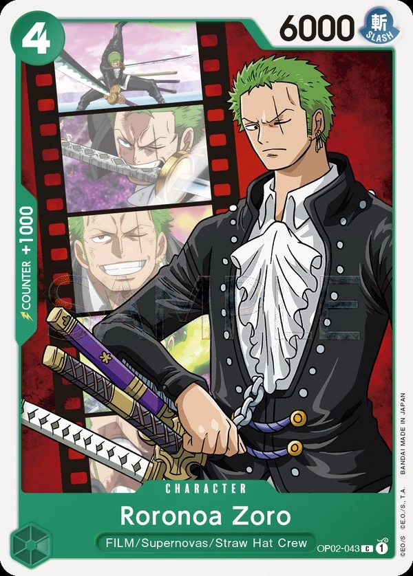 Roronoa Zoro (OP02-043) One Piece card
