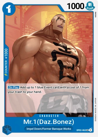 Mr.1(Daz.Bonez) (OP02-063) One Piece card