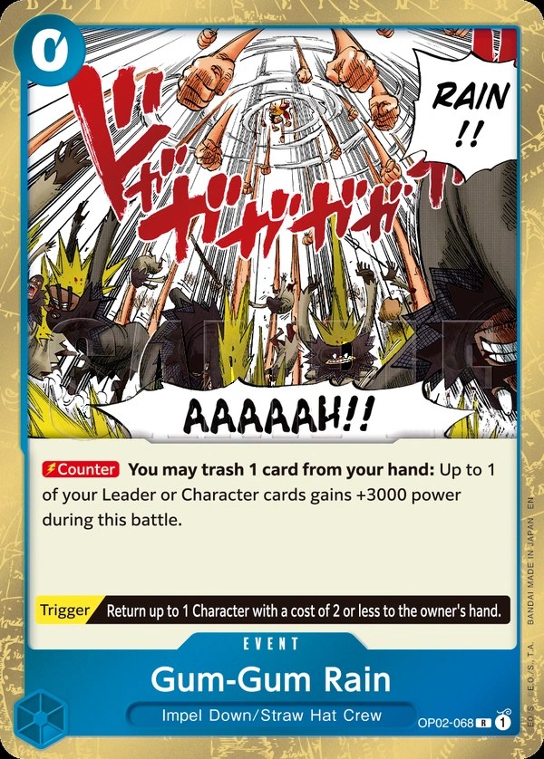 Gum-Gum Rain (OP02-068_r1) Reprint One Piece card