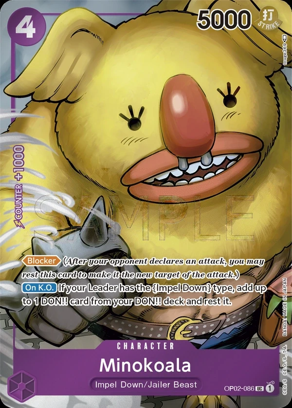 Minokoala (OP02-086_p1) Alt Art One Piece card