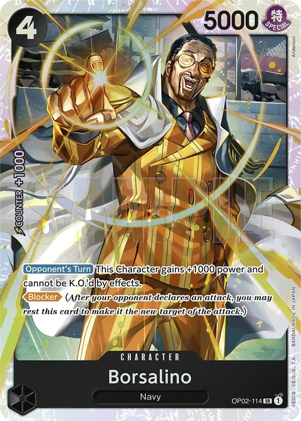 Borsalino (OP02-114_r1) Reprint One Piece card