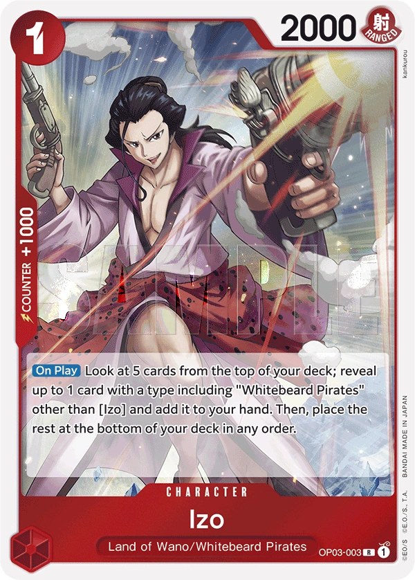 Izo (OP03-003_r2) Reprint One Piece card