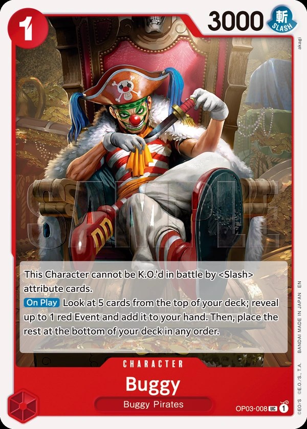 Buggy (OP03-008_r1) Reprint One Piece card