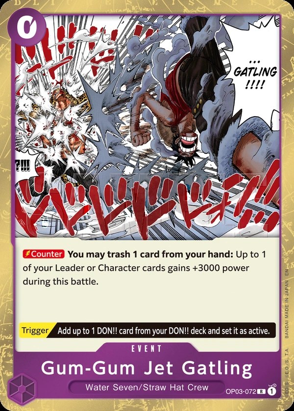 Gum-Gum Jet Gatling (OP03-072_r1) Reprint One Piece card