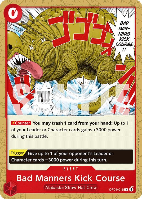 Bad Manners Kick Course (OP04-016_p3) Alt Art One Piece card