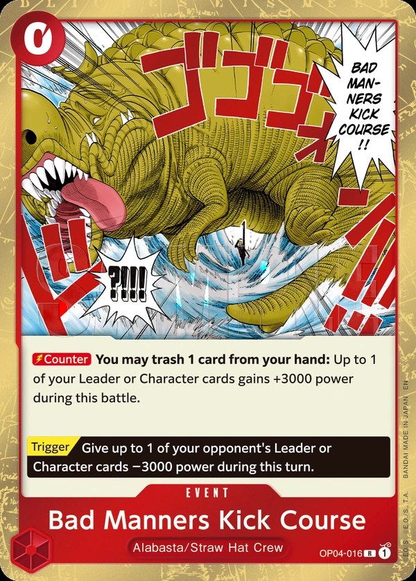 Bad Manners Kick Course (OP04-016_r1) Reprint One Piece card