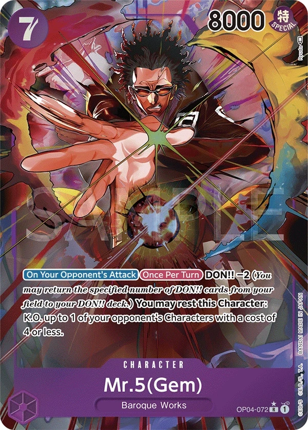 Mr.5(Gem) (OP04-072_p1) Alt Art One Piece card