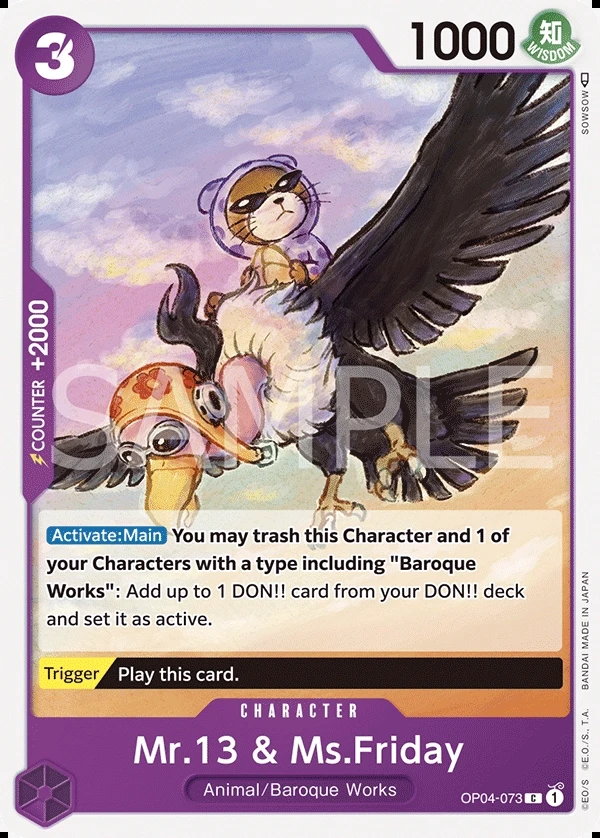 Mr.13 & Ms.Friday (OP04-073) One Piece card
