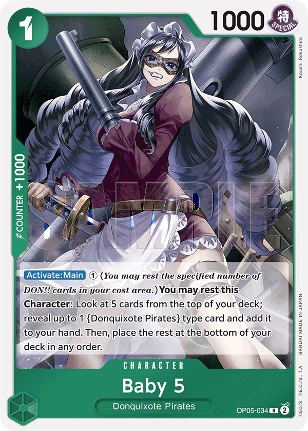 Baby 5 (OP05-034_r1) Reprint One Piece card