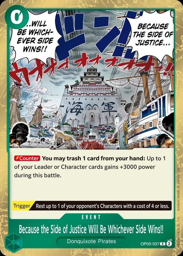 Because the Side of Justice Will Be Whichever Side Wins!! (OP05-037_r1) Reprint One Piece card
