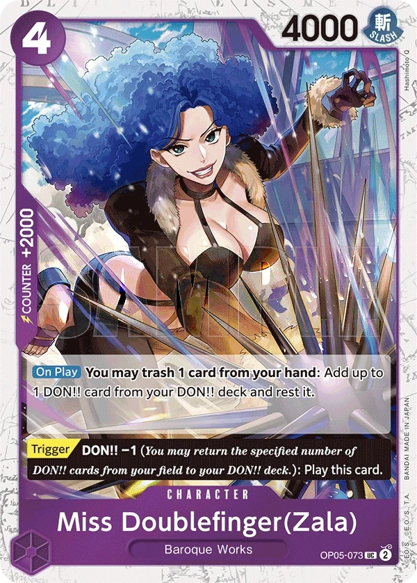 Miss Doublefinger(Zala) (OP05-073_p2) Alt Art One Piece card