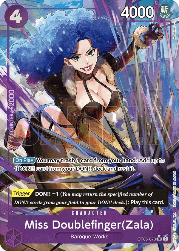 Miss Doublefinger(Zala) (OP05-073_p3) Alt Art One Piece card