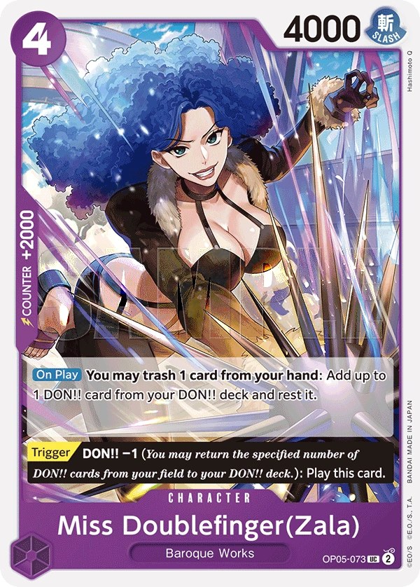 Miss Doublefinger(Zala) (OP05-073_r1) Reprint One Piece card