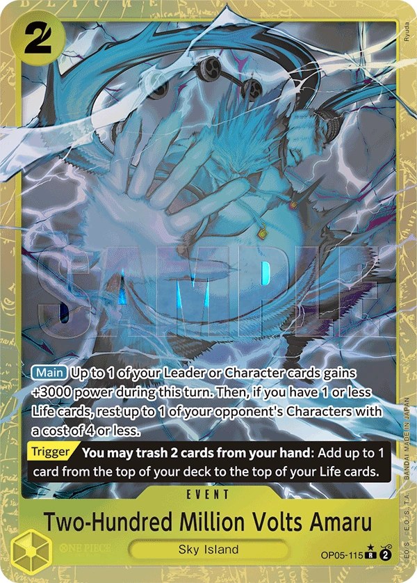 Two-Hundred Million Volts Amaru (OP05-115_p4) Alt Art One Piece card