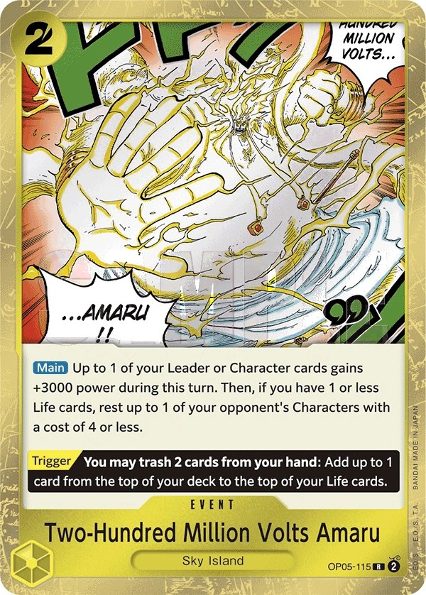 Two-Hundred Million Volts Amaru (OP05-115_r1) Reprint One Piece card