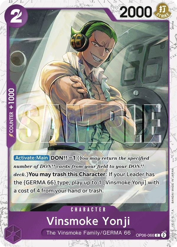 Vinsmoke Yonji (OP06-066_p2) Alt Art One Piece card