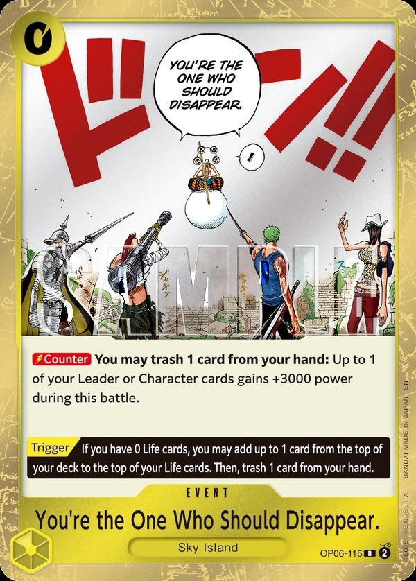 You're the One Who Should Disappear. (OP06-115_r1) Reprint One Piece card
