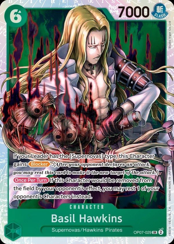Basil Hawkins (OP07-029_r1) Reprint One Piece card