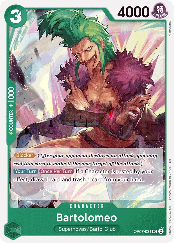 Bartolomeo (OP07-031_r1) Reprint One Piece card