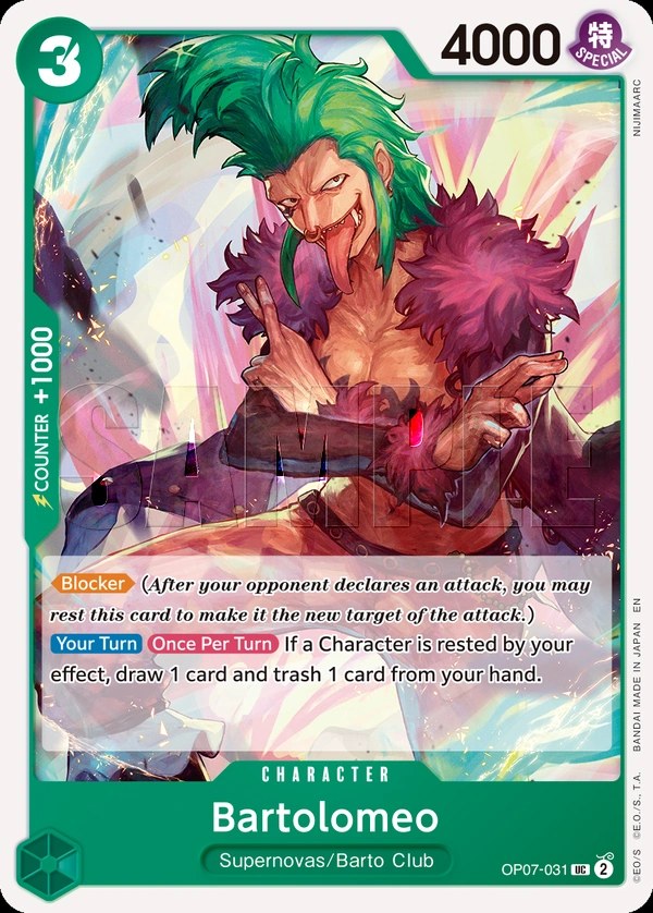 Bartolomeo (OP07-031_r2) Reprint One Piece card