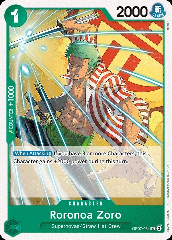 Roronoa Zoro (OP07-034) One Piece card