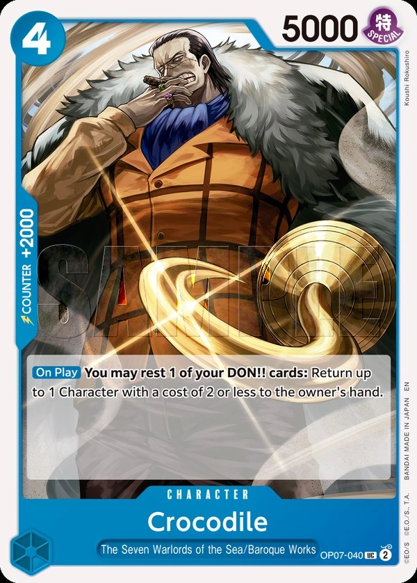 Crocodile (OP07-040_r1) Reprint One Piece card