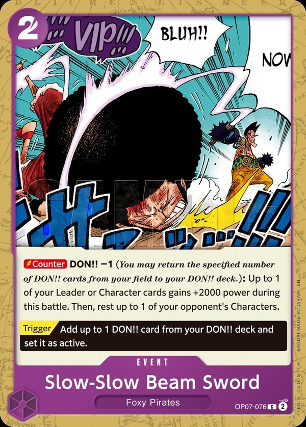 Slow-Slow Beam Sword (OP07-076_r1) Reprint One Piece card