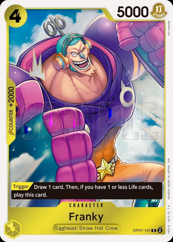 Franky (OP07-107_r1) Reprint One Piece card