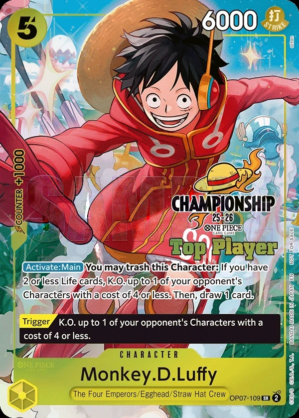 Monkey.D.Luffy (OP07-109_p3) Alt Art One Piece card