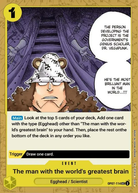 He Possesses the World's Most Brilliant Mind (OP07-114) One Piece card