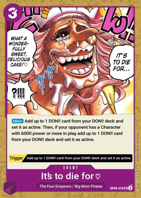 It's to Die For... (OP08-076) One Piece card