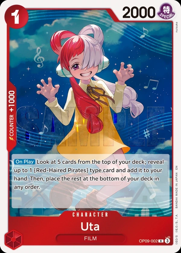 Uta (OP09-002_r1) Reprint One Piece card