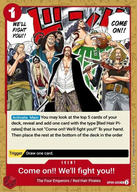 Come On!! We'll Fight You!! (OP09-020) One Piece card