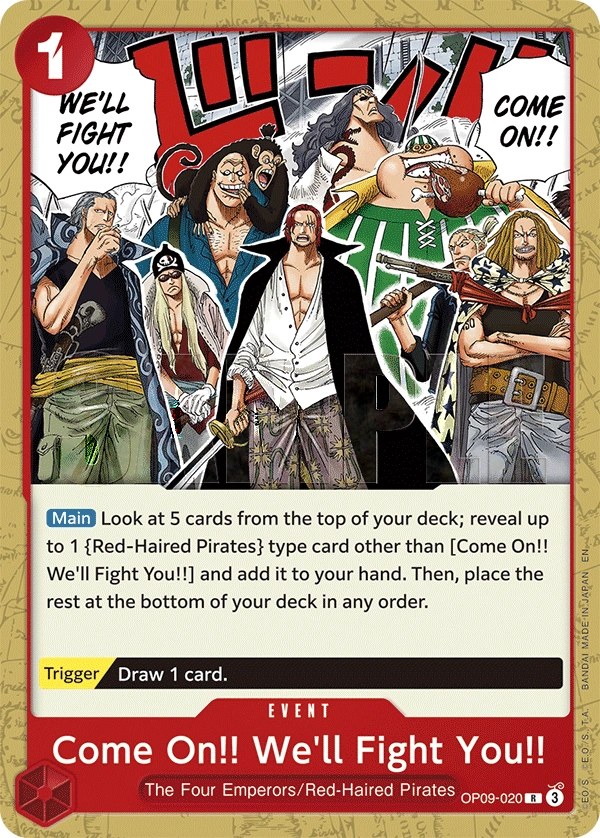 Come On!! We'll Fight You!! (OP09-020_r1) Reprint One Piece card