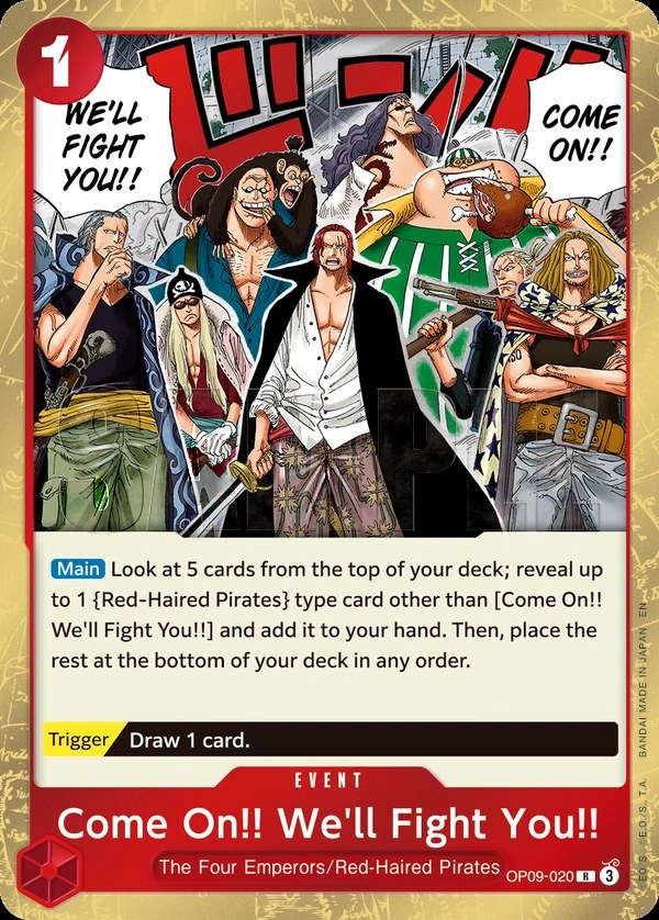 Come On!! We'll Fight You!! (OP09-020_r2) Reprint One Piece card
