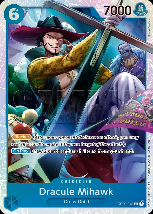 Dracule Mihawk (OP09-048_r1) Reprint One Piece card