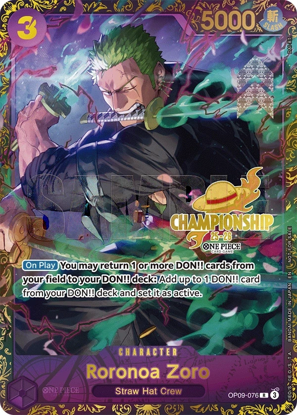 Roronoa Zoro (OP09-076_p1) Alt Art One Piece card