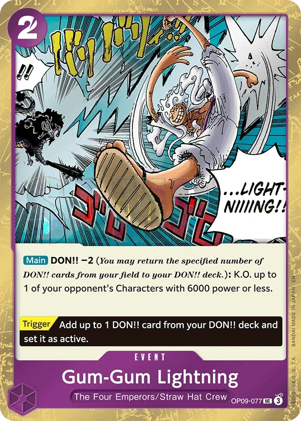 Gum-Gum Lightning (OP09-077_p1) Alt Art One Piece card