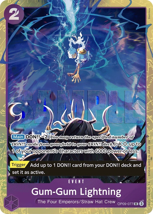 Gum-Gum Lightning (OP09-077_p2) Alt Art One Piece card