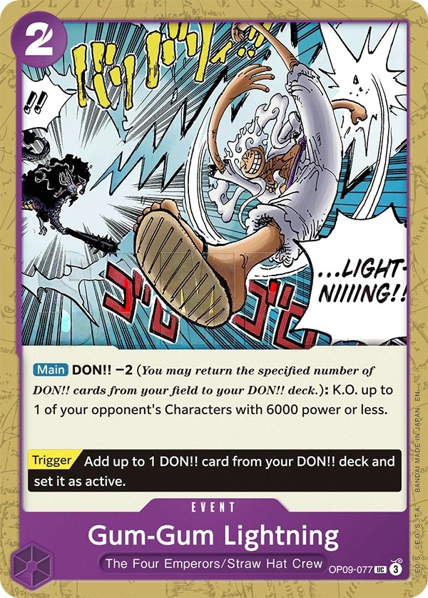 Gum-Gum Lightning (OP09-077_r1) Reprint One Piece card