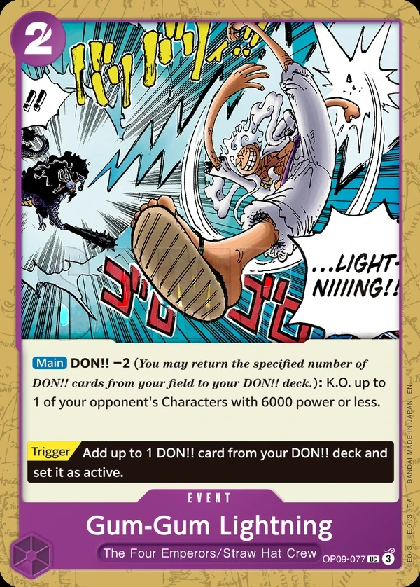 Gum-Gum Lightning (OP09-077_r2) Reprint One Piece card
